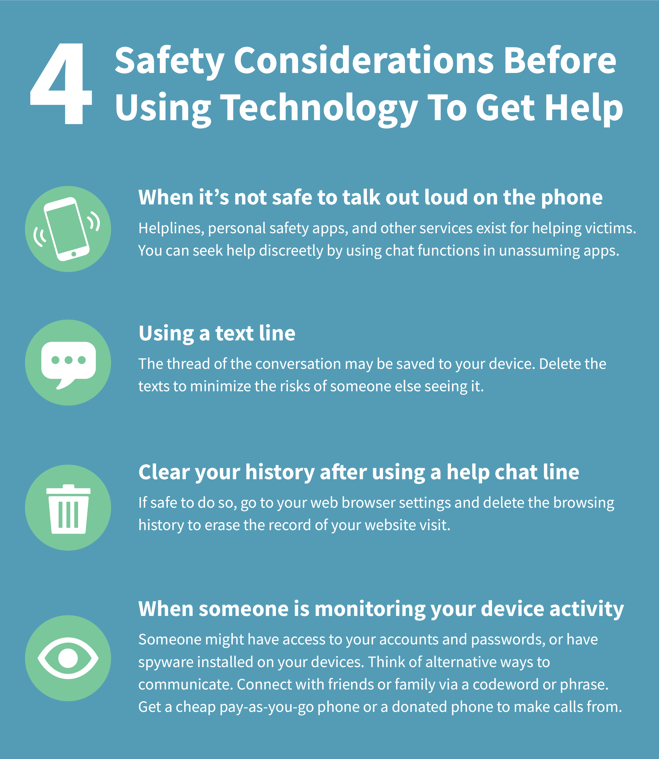 safety considerations before using technology to get help